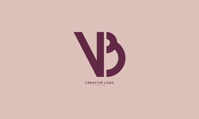 NB VB Abstract initial monogram letter alphabet logo design