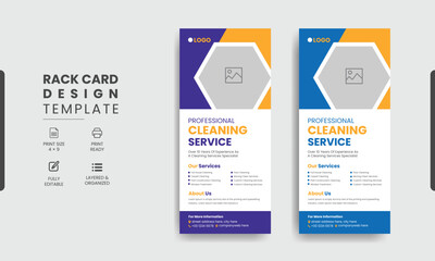 Cleaning Service Rack Card or Dl Flyer Template Design