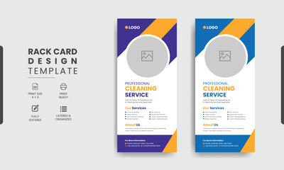 Cleaning Service Rack Card or Dl Flyer Template Design