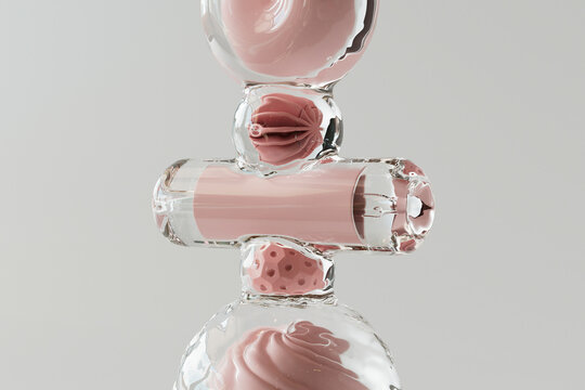 geometric forms into glass