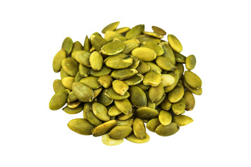 Pumpkin seeds isolated on a transparent background Close-up