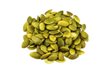 Pumpkin seeds isolated on a transparent background Close-up