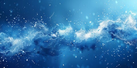 Blue abstract splashy background. Energetic, dynamic theme, AI Generated