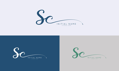 Obraz premium Initial logo handwriting logo signature logo design vector template 