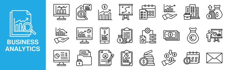 Business Analytics icon set for design elements