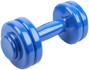 rubber blue dumbbell  