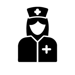 nurse uniform silhouette vector  illustration icon.

