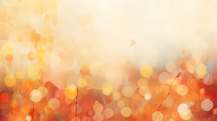 An autumnal bokeh effect with warm oranges, reds, and yellows, a cozy and inviting abstract background Ai Generative