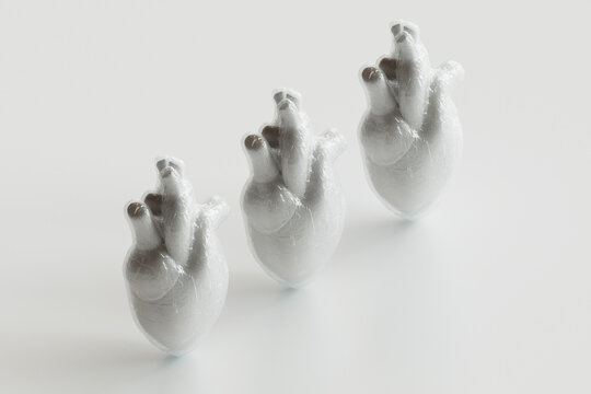 three white hearts