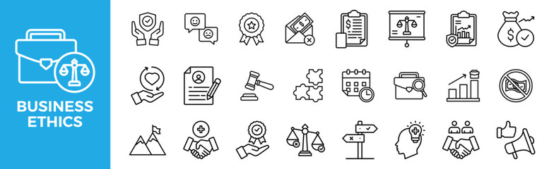 Business Ethics icon set for design elements