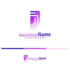 Letter J logo design vector. Creative Initial J logo concepts template