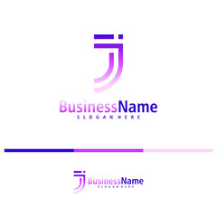 Letter J logo design vector. Creative Initial J logo concepts template