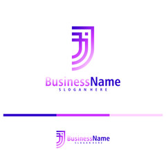 Letter J logo design vector. Creative Initial J logo concepts template