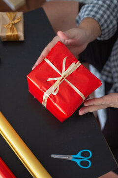 Wrapped gift boxes