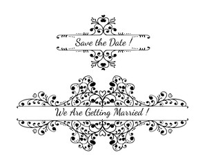 Hand drawn wedding decoration elements