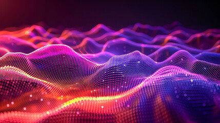 Signal transmission visualized as colorful waves traversing through digital landscapes.