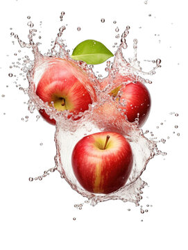 Create A High Quality 3 slice of fresh apple. Sliced red apple