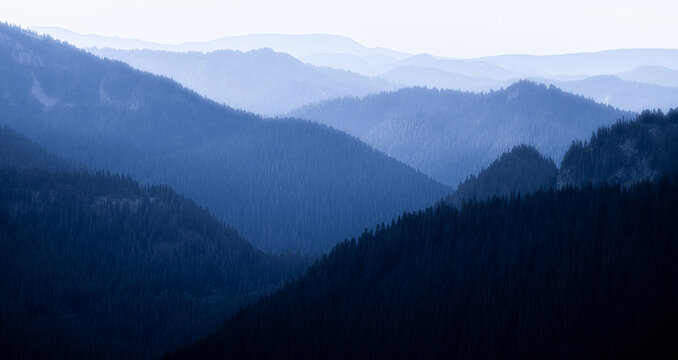 layers through the cascade mountains.