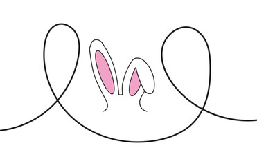 Easter egg line drawing on white background vector illustration. Easter egg one line drawing.Continuous line drawing of simple egg. Vector outline Easter Egg. Happy Easter concept.
