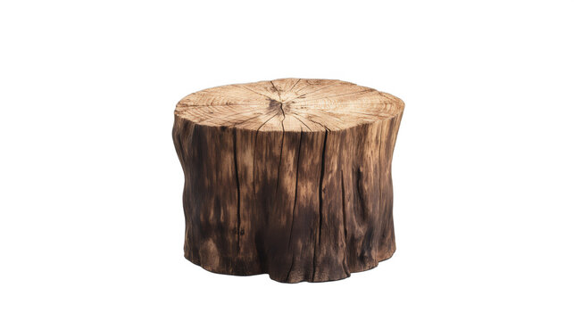 3D Render of Wood Stump Isolated on Transparent Background