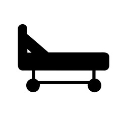 Hospital Bed silhouette vector  illustration icon.
