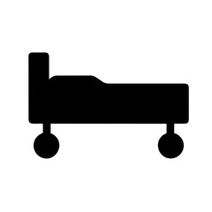 Hospital Bed silhouette vector  illustration icon.
