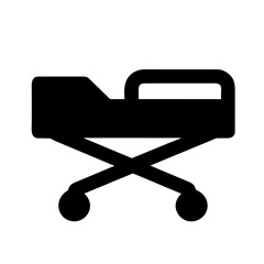 Hospital Bed silhouette vector  illustration icon.
