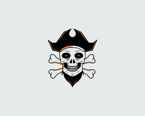 Pirates Skull Free Vector Logo Design