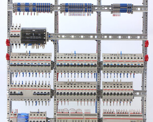 Electrical switchboard with automation and protection modules.