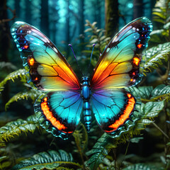 Baśniowy wielokolorowy motyl