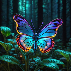 Baśniowy wielokolorowy motyl