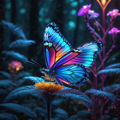 Baśniowy wielokolorowy motyl