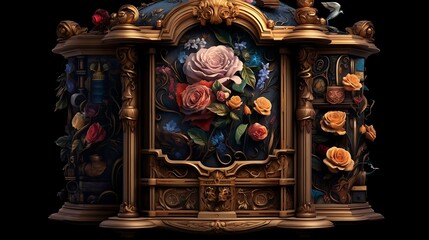 an AI-generated image of a casual chest with a fairytale twist, drawing inspiration from the enchanting world of Beauty and the Beast