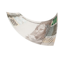 3D Brazilian 200 Reais Banknote: Transparent Background
