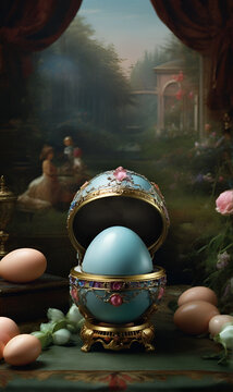 A casket that looks like Faberge Eggs.