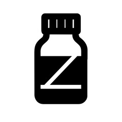 Pill Bottle silhouette vector  illustration icon.
