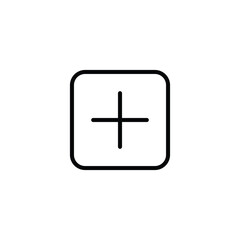 Obraz premium Plus interface vector icon. Add new flat sign design. Create symbol pictogram. Insert icon. Append sign. Additional sign. UX UI icon