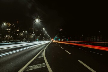 night traffic in the city