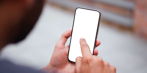Holding a phone white screen
