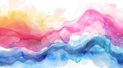 Fototapeta na wymiar Abstract colorful shapes wave paint watercolor pattern background. AI generated image