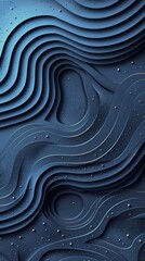Blue Background With Wavy Lines and Stars