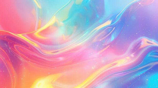Abstract colorful hologram dynamic style background. AI generated image