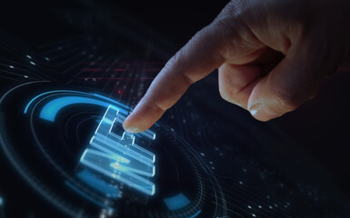 NFT non-fungible token symbol digital 3d finger touch