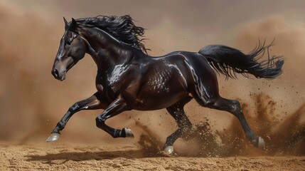 A beautiful horse on a plain
