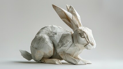 A bunny made of paper - obrazy, fototapety, plakaty
