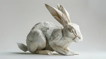 Foto op Canvas A bunny made of paper © frimufilms