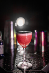 Red alcoholic cocktail 