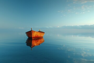 Small Boat Floating on Water