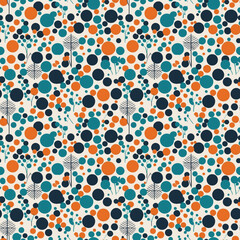 Abstract seamless pattern with flat geometric shapes