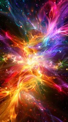 Fototapeta premium Explosive waves of cosmic energy. Abstract colored background.